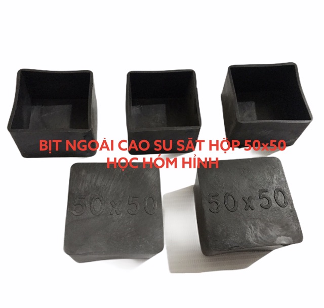 Combo 10 Chụp bịt cao su ngoài sắt hộp 50x50