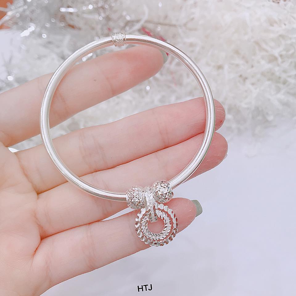 vÒNG TAY CỨNG MIX CHGAM CỰC XINH- CHUẨN BẠC TA