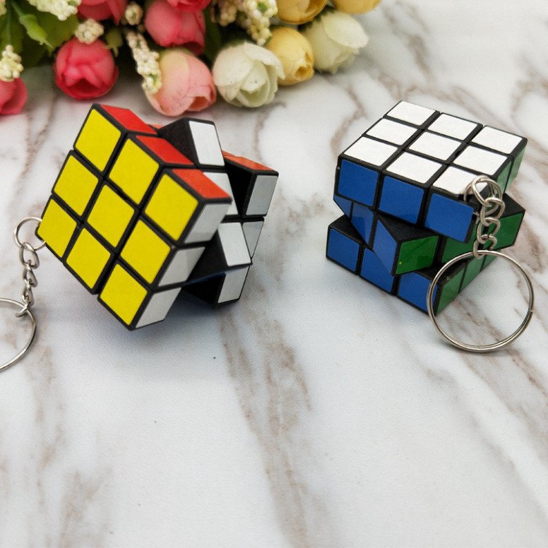 Móc khóa rubik 3*3cm-Móc Khóa Rubik 3x3 Xoay Được