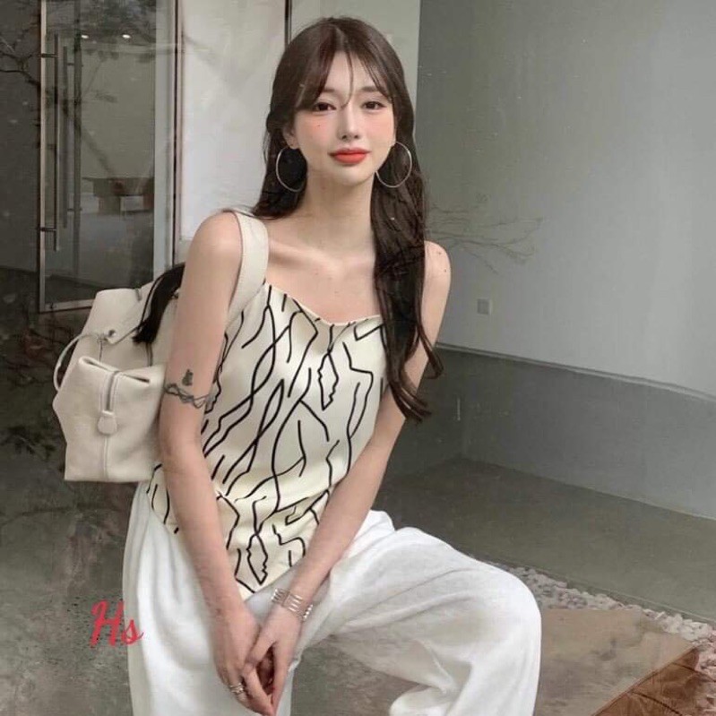set áo yếm có đệm ngực quần trắng