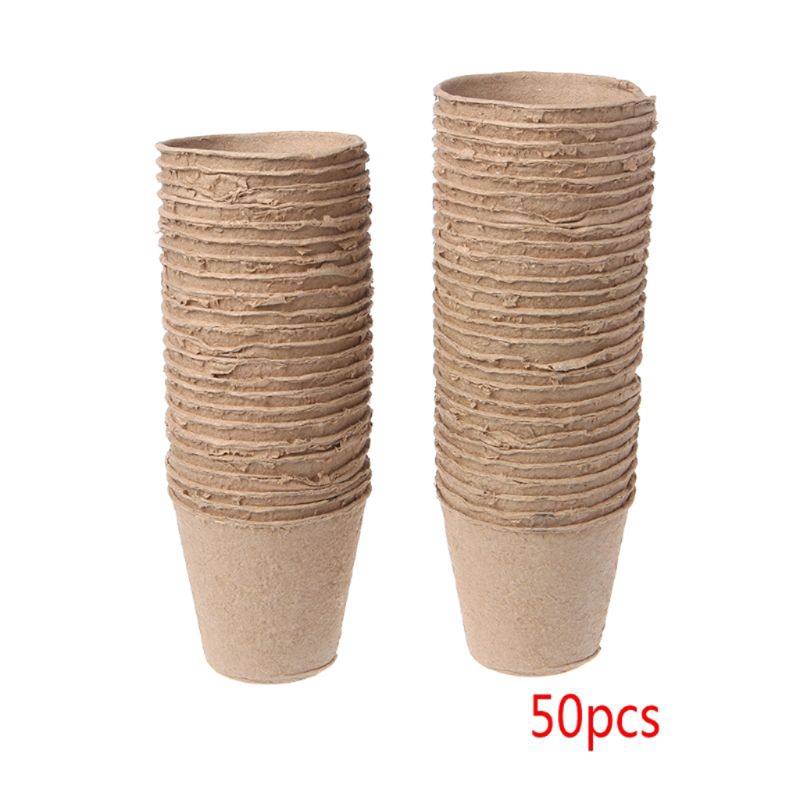 TO-GD 50Pcs 2.4\Paper Pot Plant Starters Seedling Herb Seed Nursery Cup Kit Eco-Friendly Home Cultivation