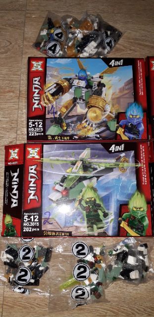 Lắp ráp 1 hộp LegoNinja 2015 có trên 210 chi tiết bằng nhựa ABS rất đẹp