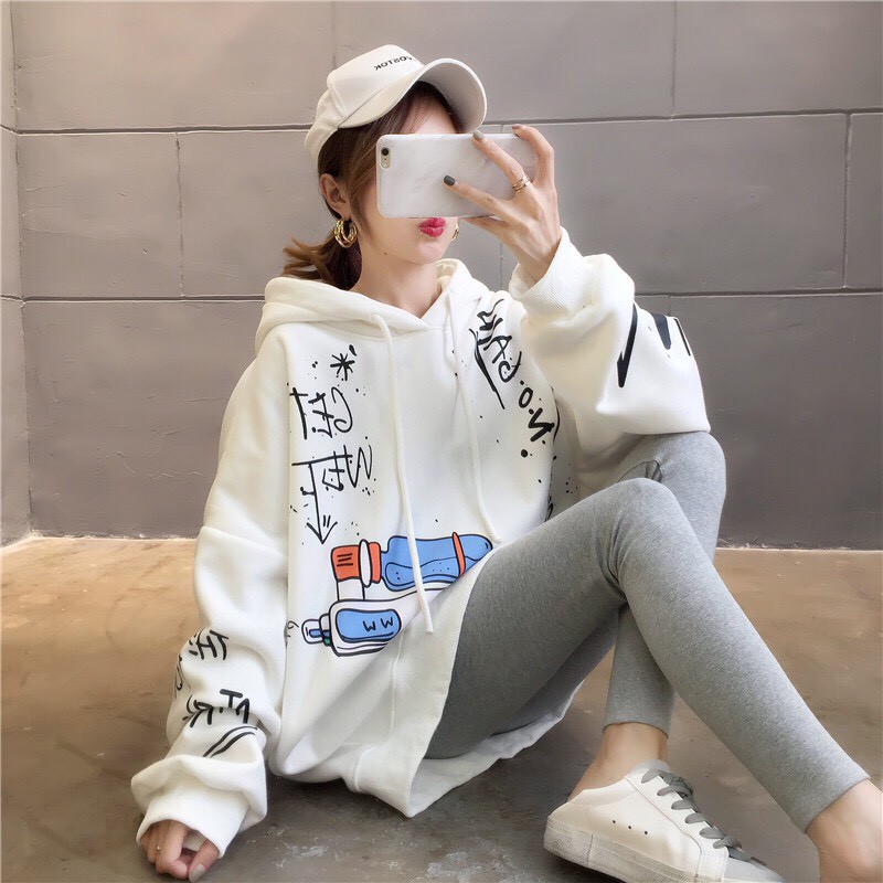 Áo Hoodie Nón Chui Trùm Đầu Nữ Nam Unisex Chất Vải Nỉ Poly Nam Nữ, Quỷ Nhỏ WAH067NO