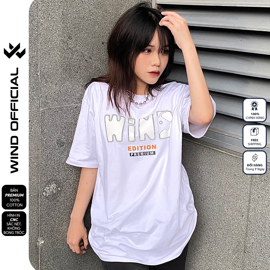 5Áo thun tay lỡ form rộng WIND phông unisex 65% Cotton Edition nam nữ oversize ulzzang