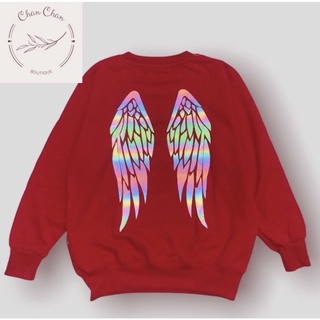 Áo sweater Chan Chan form rộng nỉ trẻ em phản quang 7 màu Cánh chim, thời trang thu đông cho trẻ em từ 4 đến 10 tuổi
