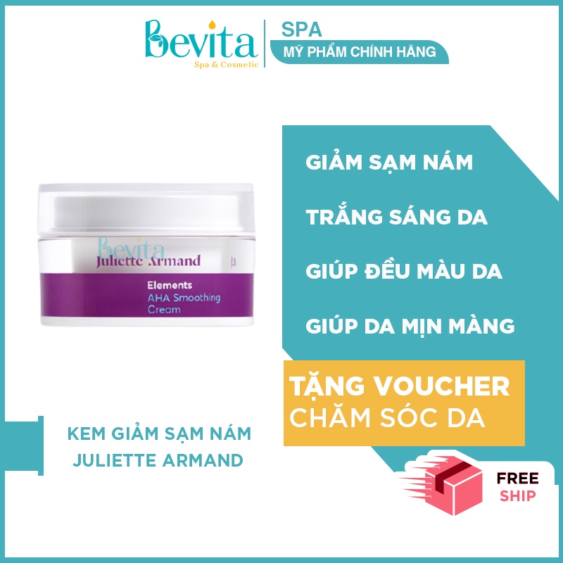 Kem giảm sạm nám, trẻ hóa da Juliette Armand AHA Smoothing Cream 50ml, kem dưỡng trắng sáng da - Bevita