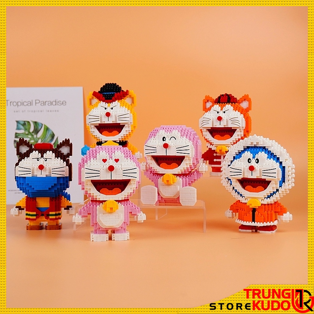 Mô hình Doremon nhiều mẫu dạng Đồ chơi xếp hình dùng làm quà tặng, đồ Decor