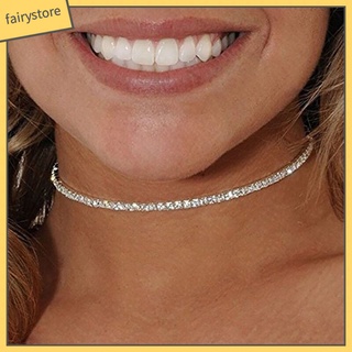 Vòng cổ choker đính trang trí kim cương giả phong cách thời trang dành cho nữ