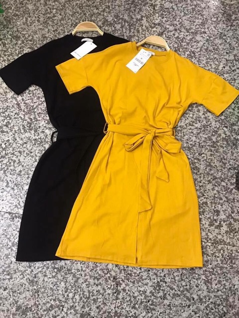 Váy cotton buộc eo