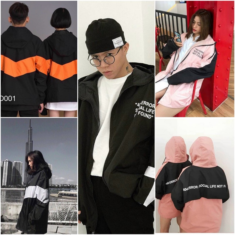 Áo Khoác Gió 2 Lớp Dài Sọc Ngang Cặp Đôi Nam Nữ💖FREESHIP RẺ ĐEP💖Áo Dù Unisex Kiểu Rộng Chống Nắng Lạnh Couple Jackets