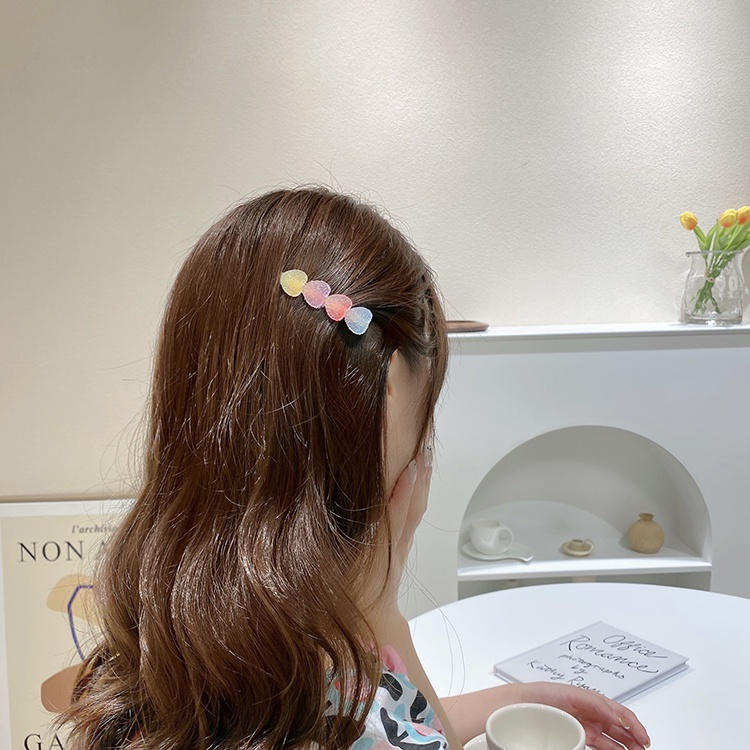 Kẹp Tóc Hình Trái Tim/Cầu Vồng/Trái Tim Dễ Thương Phong Cách Nhật Bản Cho Nữ