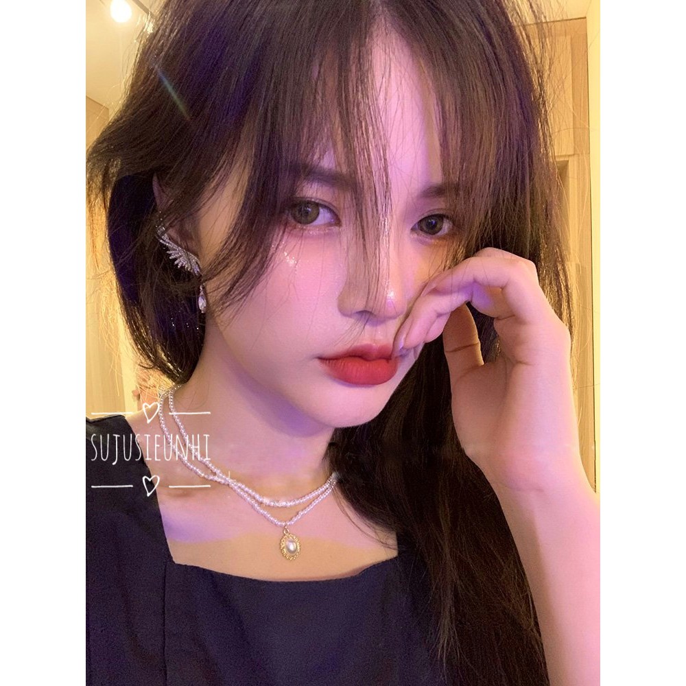 Vòng cổ choker đôi dây ngọc phong cách cung điện cổ điển