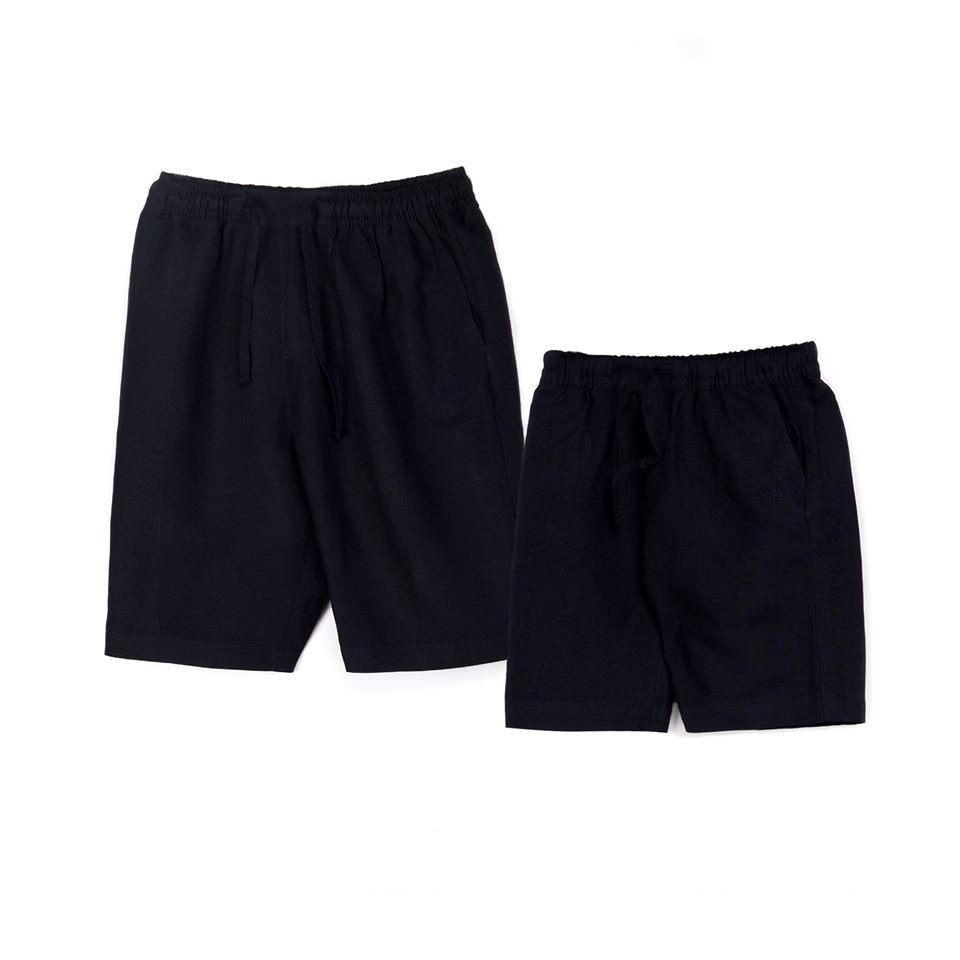 QUẦN SHORT BÉ TRAI THÊU LOGO VẢI LINEN