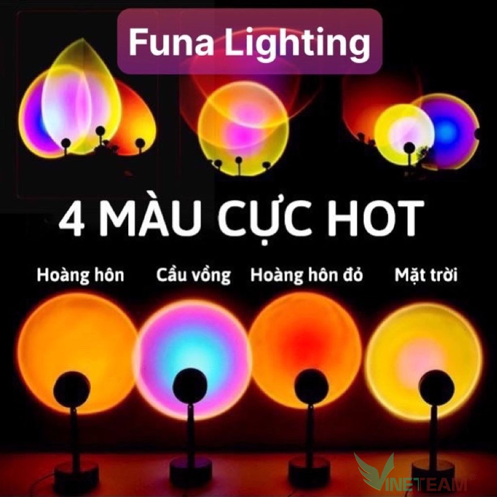 Đèn hoàng hôn 𝗦𝗜𝗘̂𝗨 𝗛𝗢́𝗧 𝗧𝗜𝗞𝗧𝗢𝗞 có mika chuyển đổi 4 màu,đèn led trang trí chụp ảnh , video livestream rất đẹp -dc4581