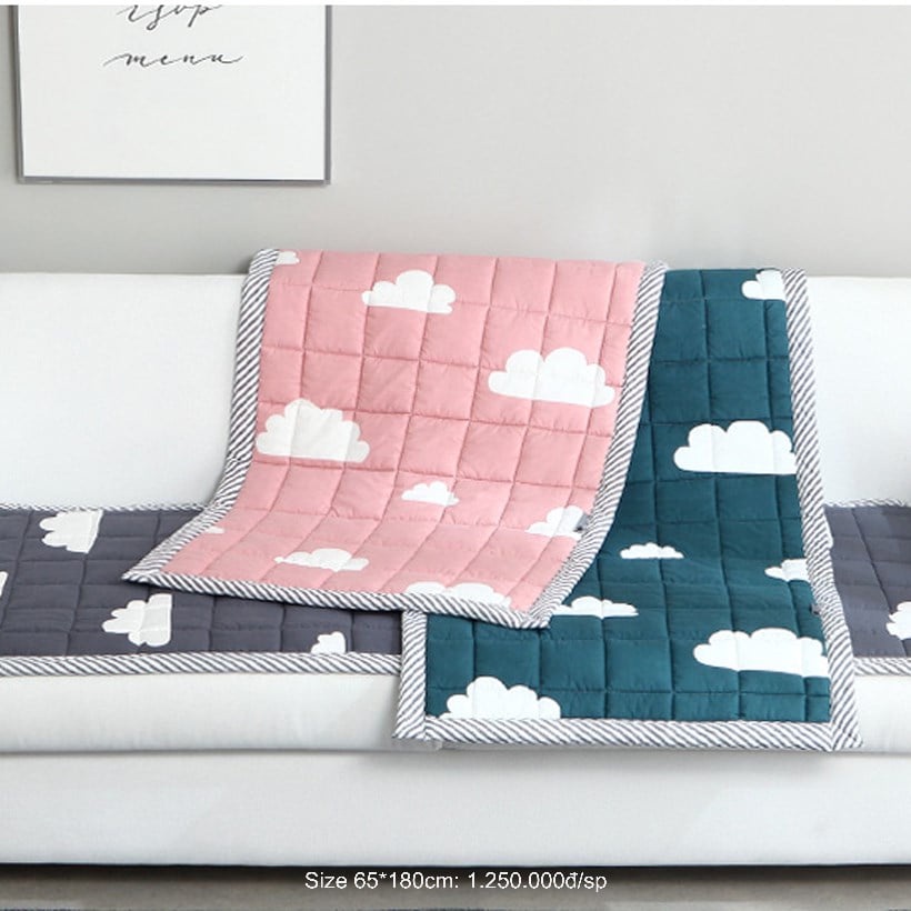 Tấm trải Sofa đa năng Hàn Quốc Cloud Cotton sofapad Pink  180*65cm