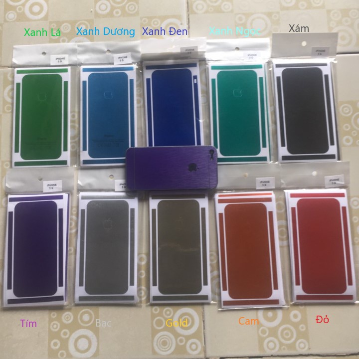 Decal Xước Dán Lưng Đổi Màu Chống Trầy iPhone 5, 6, 6 Plus, 7, 7 Plus, Xs Max, 11 Pro, 11, 11 Pro Max