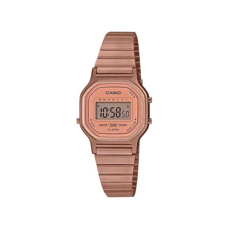 Đồng hồ nữ CASIO chính hãng mặt vuông màu Rose Gold vàng hồng LR