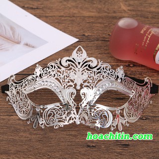 Mặt nạ cao cấp hóa trang tiệc hợp kim đính đá Nữ Hoàng sang trọng