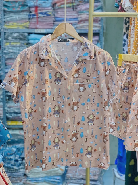 Bộ Pijama bộ đồ ngủ quần cộc bộ mặc nhà chất thô cao cấp [ ảnh thật tự chụp] | BigBuy360 - bigbuy360.vn
