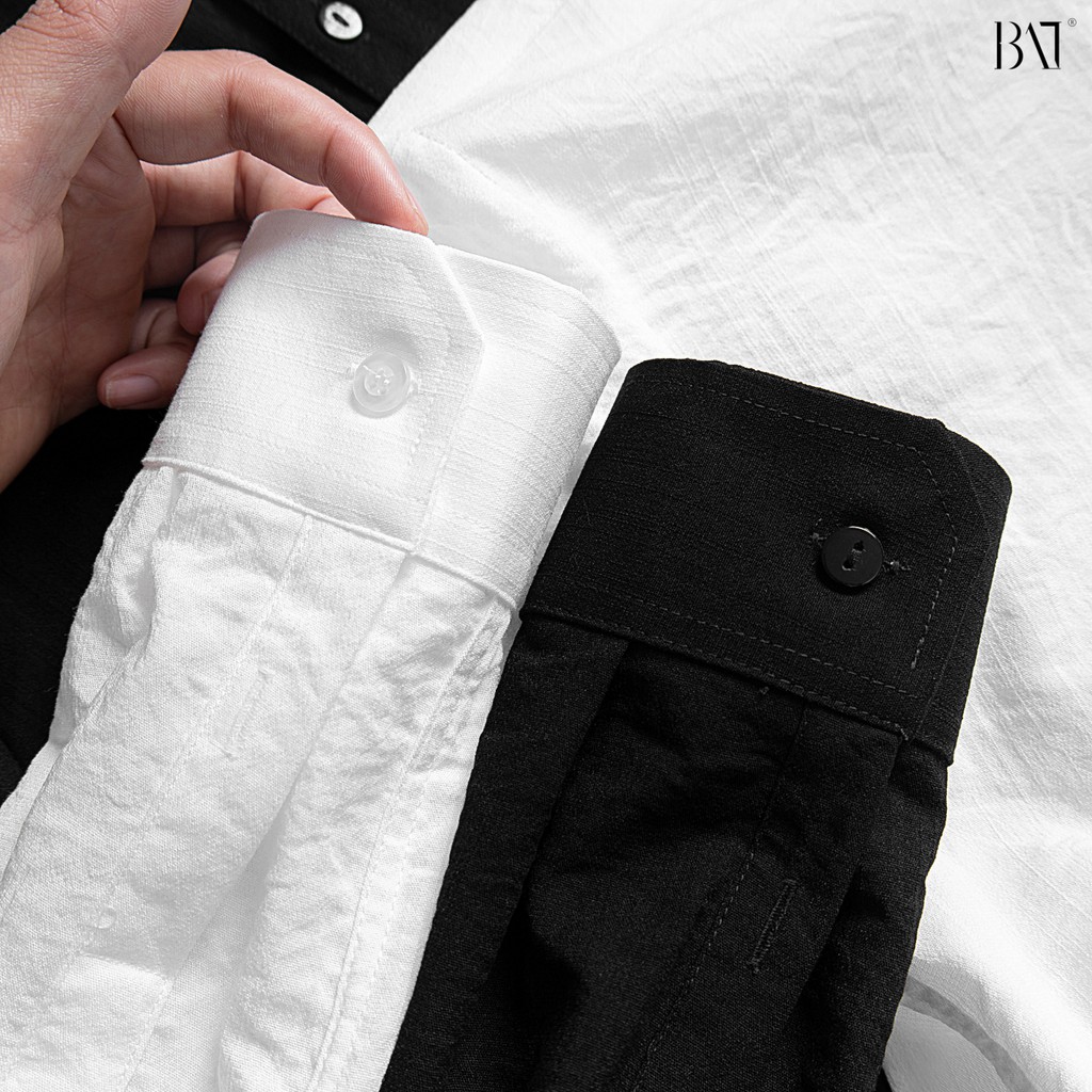 Sơ mi dài tay đũi BAT STORE áo dài tay đũi hàn cổ tàu trắng ,đen hàng vải đũi xước mỹ cao cấp ôm dáng thời trang trẻ | BigBuy360 - bigbuy360.vn