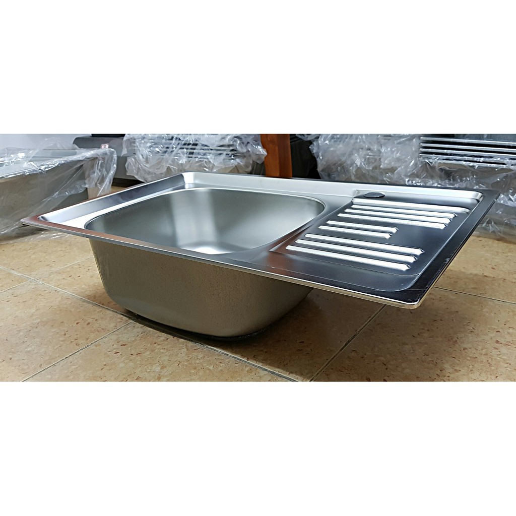 Chậu rửa chén bát inox SUS 304 một hộc,có bàn chờ - tặng bộ xả