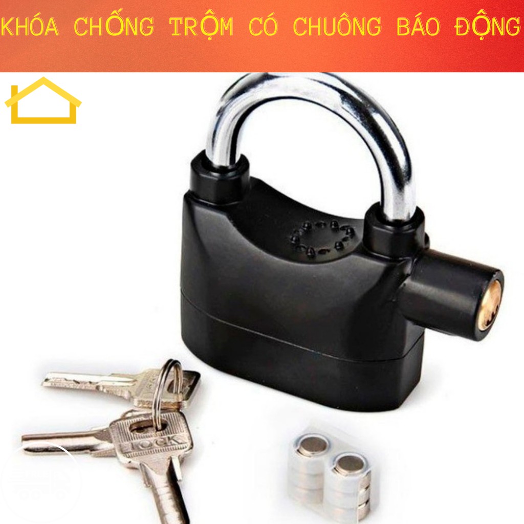 Kèm pin-Khóa chống trộm có chuông báo động Kinbar-khóa chống trộm chống nước ,chống va đập-khóa chống trộm xe máy