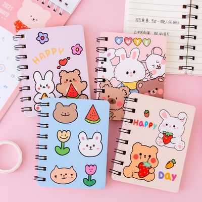 Sổ Tay A7 Ghi Chép Mini Cute, Sổ Ghi Chú Lò Xo Hoạt Hình Xinh Xắn ANANStore