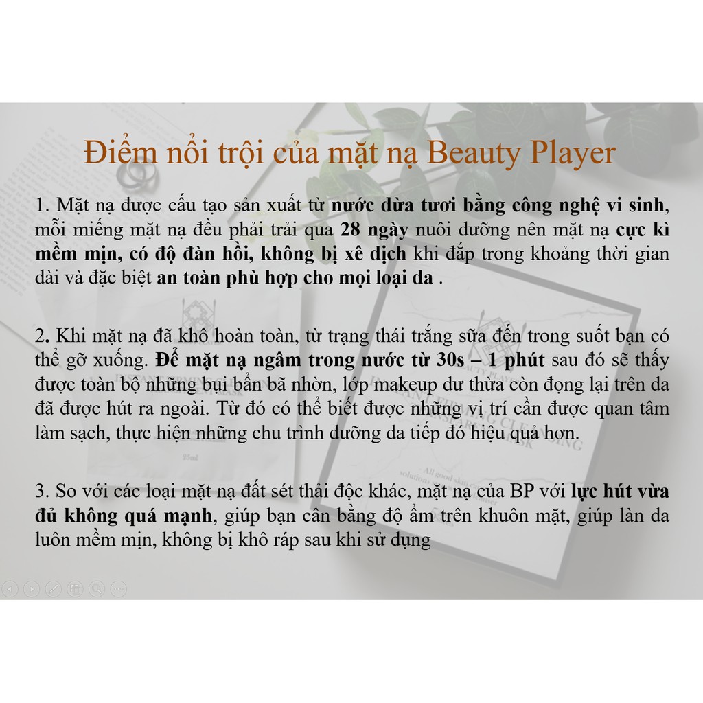 「MUA 1H TẶNG 1M」Mặt nạ sinh học làm sạch sâu - nâng cơ - sáng da tự nhiên Beauty Player nội địa độc quyền