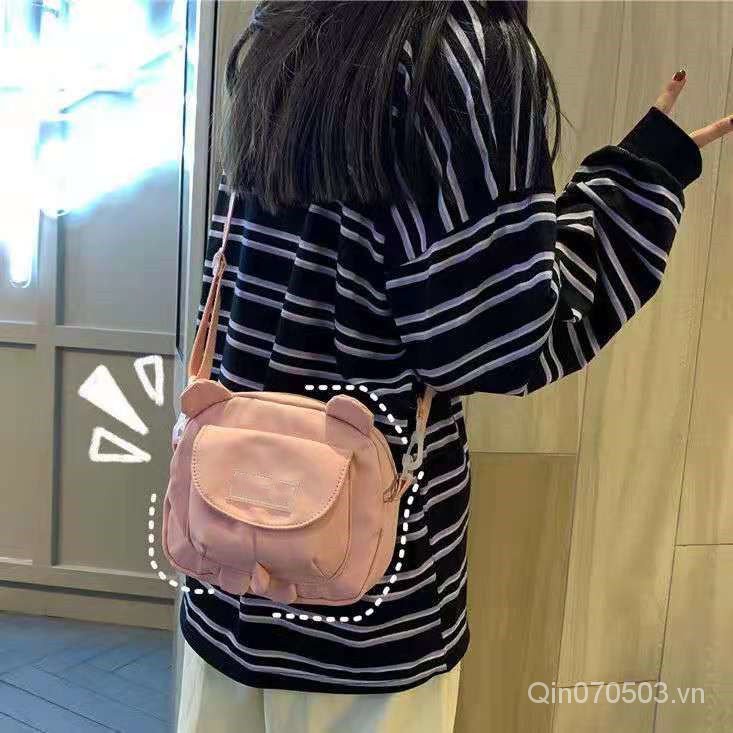 Túi Xách Đeo Vai Canvas Hình Mèo Dễ Thương Phong Cách Nhật Bản Hàn Quốc Cho Nữ Sinh