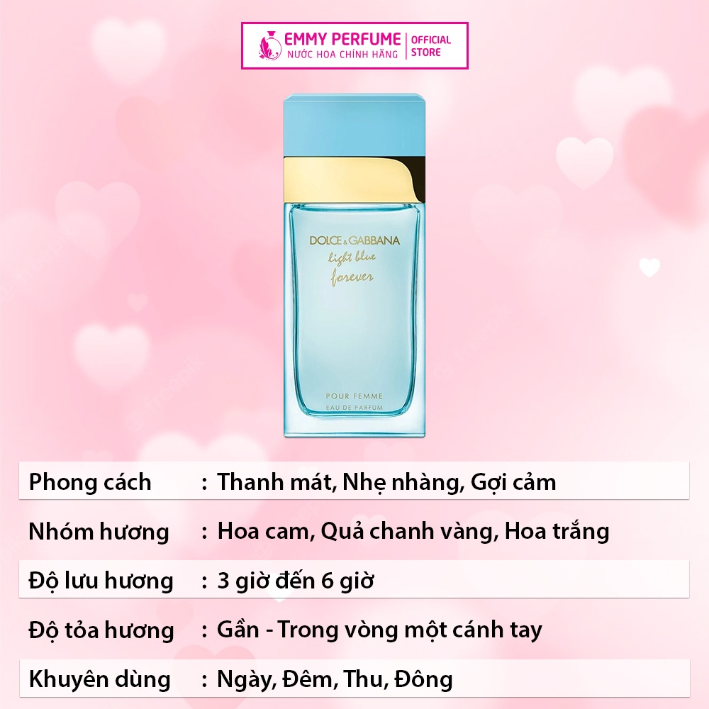 Nước hoa nữ D.G Light Blue EDT| Light Blue Intense| Light Blue Forever pour femme - EmmyPer