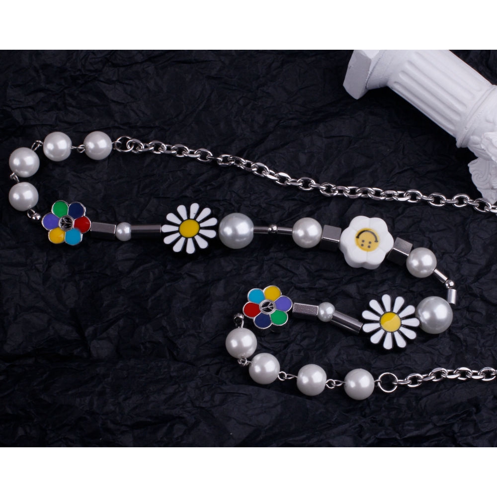 Dây chuyền 22402 mặt hình hoa hướng dương đính ngọc trai giả thời trang cho nam và nữ
