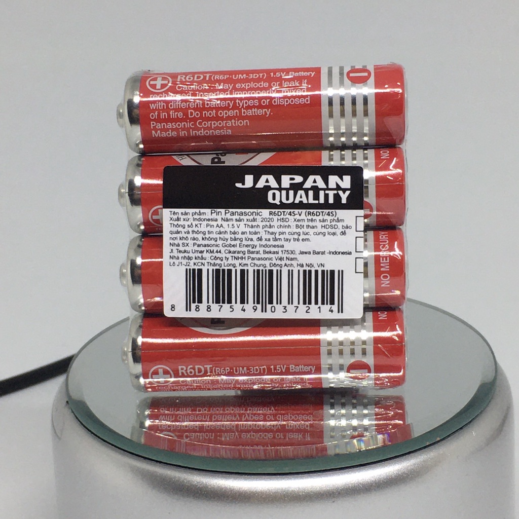 Hộp 60 viên pin AA Panasonic tiểu màu đỏ R6DT-4S chính hãng