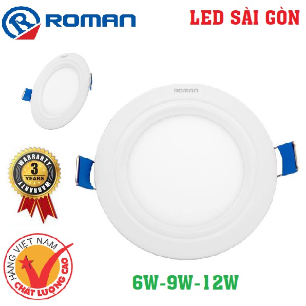 ĐÈN DOWNLIGHT SIÊU MỎNG ELD3018 ROMAN 6W, 9W, 12W HÀNG VIỆT NAM CAO CẤP BẢO HÀNH 3 NĂM ĐỔI MỚI