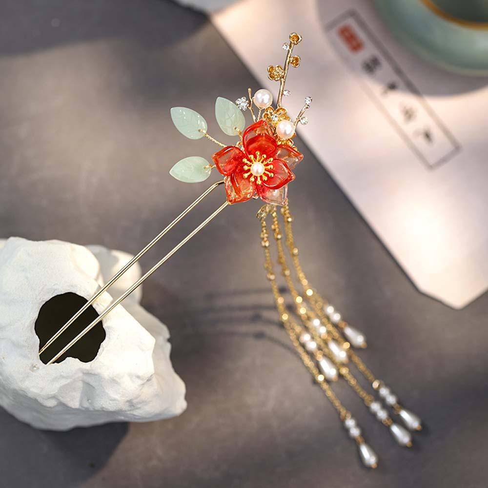 Trâm Cài Tóc Hoa Bằng Hợp Kim Phong Cách Trung Hoa Thanh Lịch