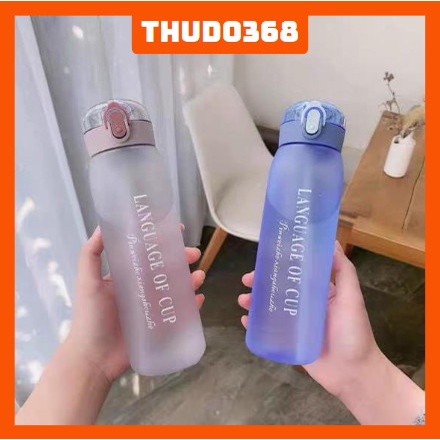 Bình nước nhựa, bình nước thể thao kèm ống hút dung tích 500ml