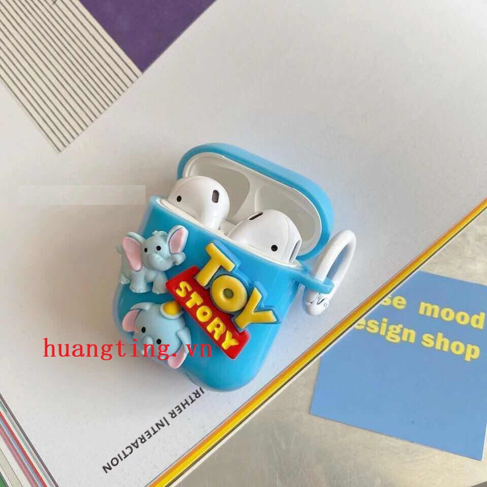Vỏ Bảo Vệ Hộp Sạc Tai Nghe Bluetooth Không Dây Airpods 1 / 2 Bằng Tpu Hình Chú Voi Diy