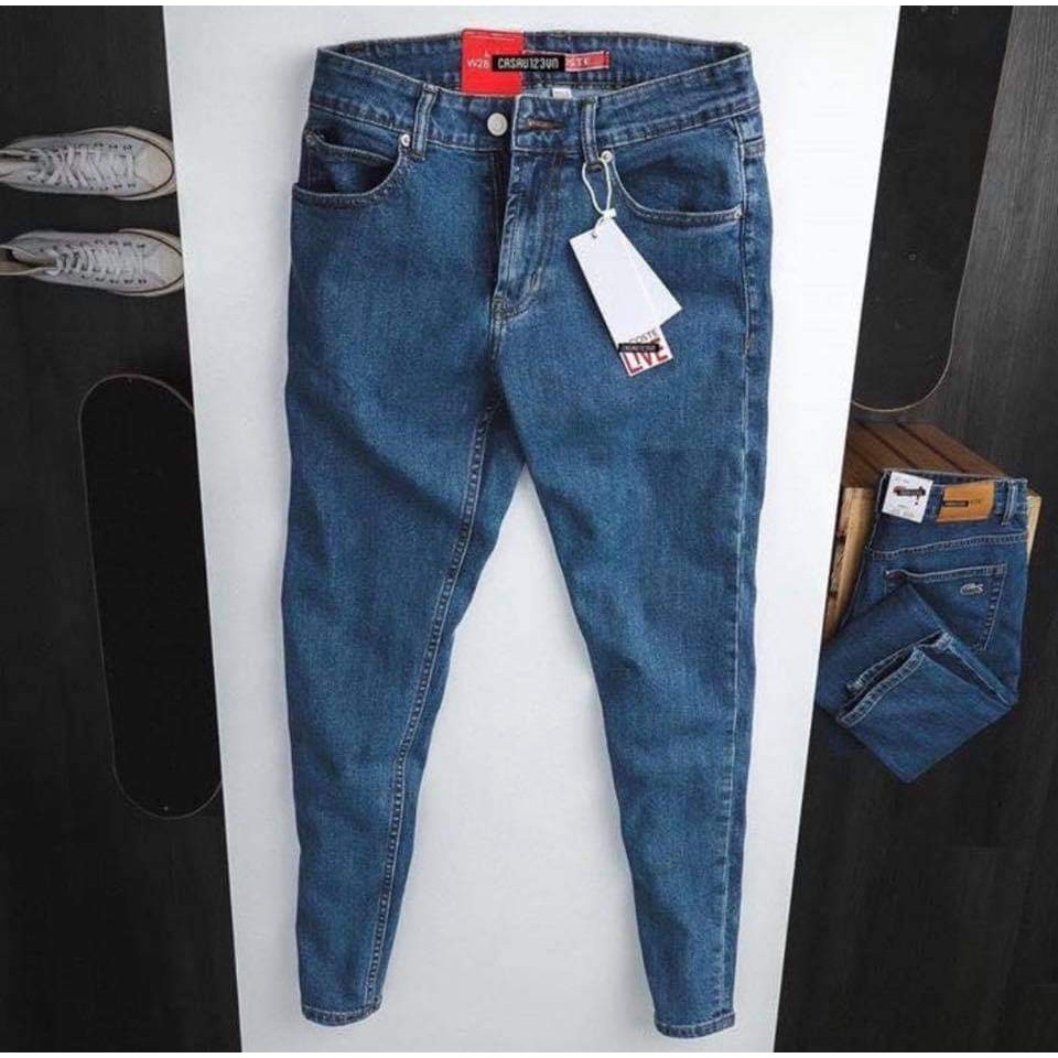 Quần Jeans Nam Xanh than, Vải Co Dãn, Mặc Thoải Mái, Không Phai, Form đẹp