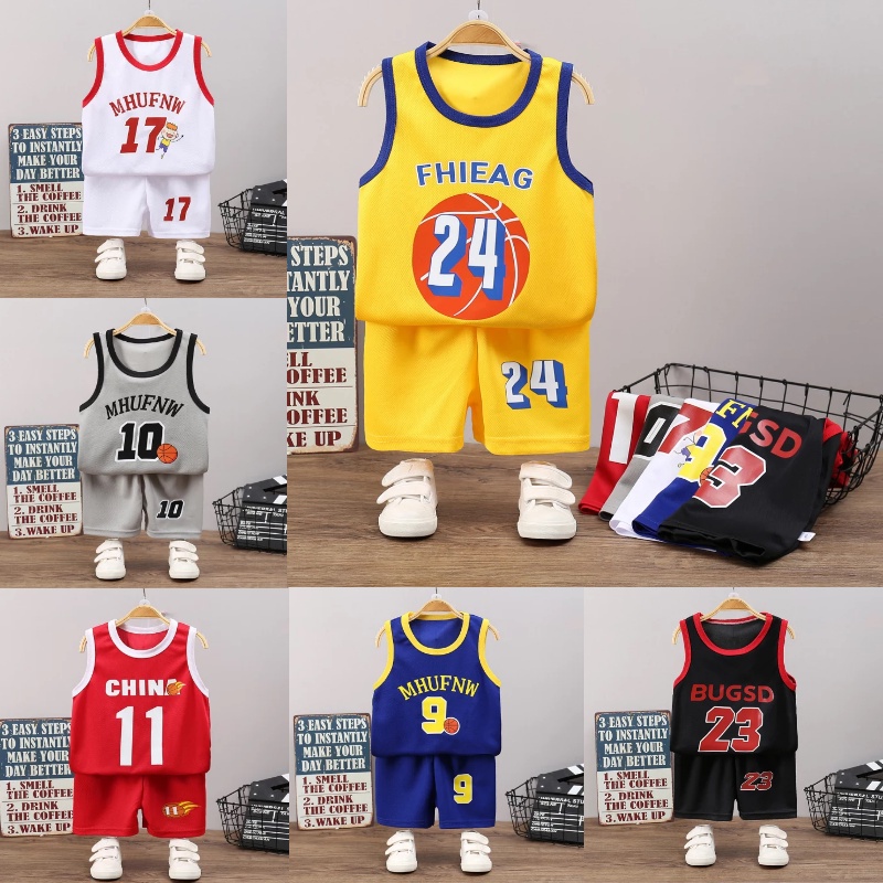Set đồ thể thao gồm áo ba lỗ + quần Short thoáng khí nhanh khô cho bé trai