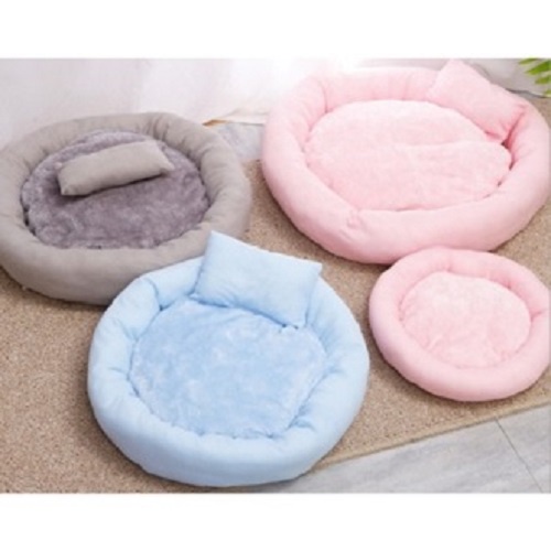 Ổ nệm chó mèo hình tròn cho chó lớn kèm gối nằm