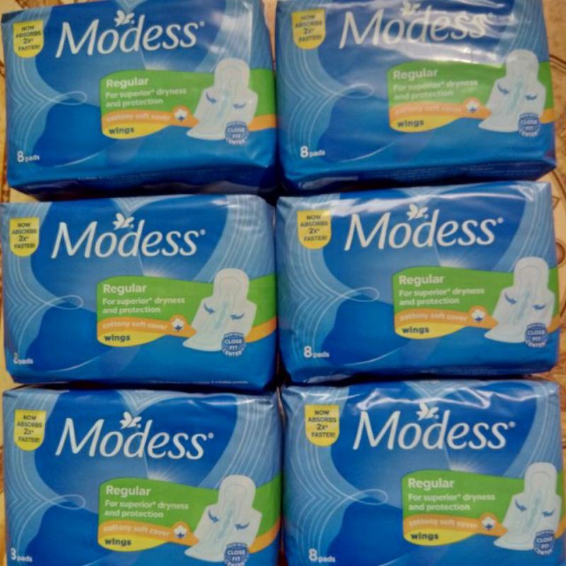( Combo 6 gói) Băng vệ sinh Modess chu kỳ siêu mềm mịn 8 miếng