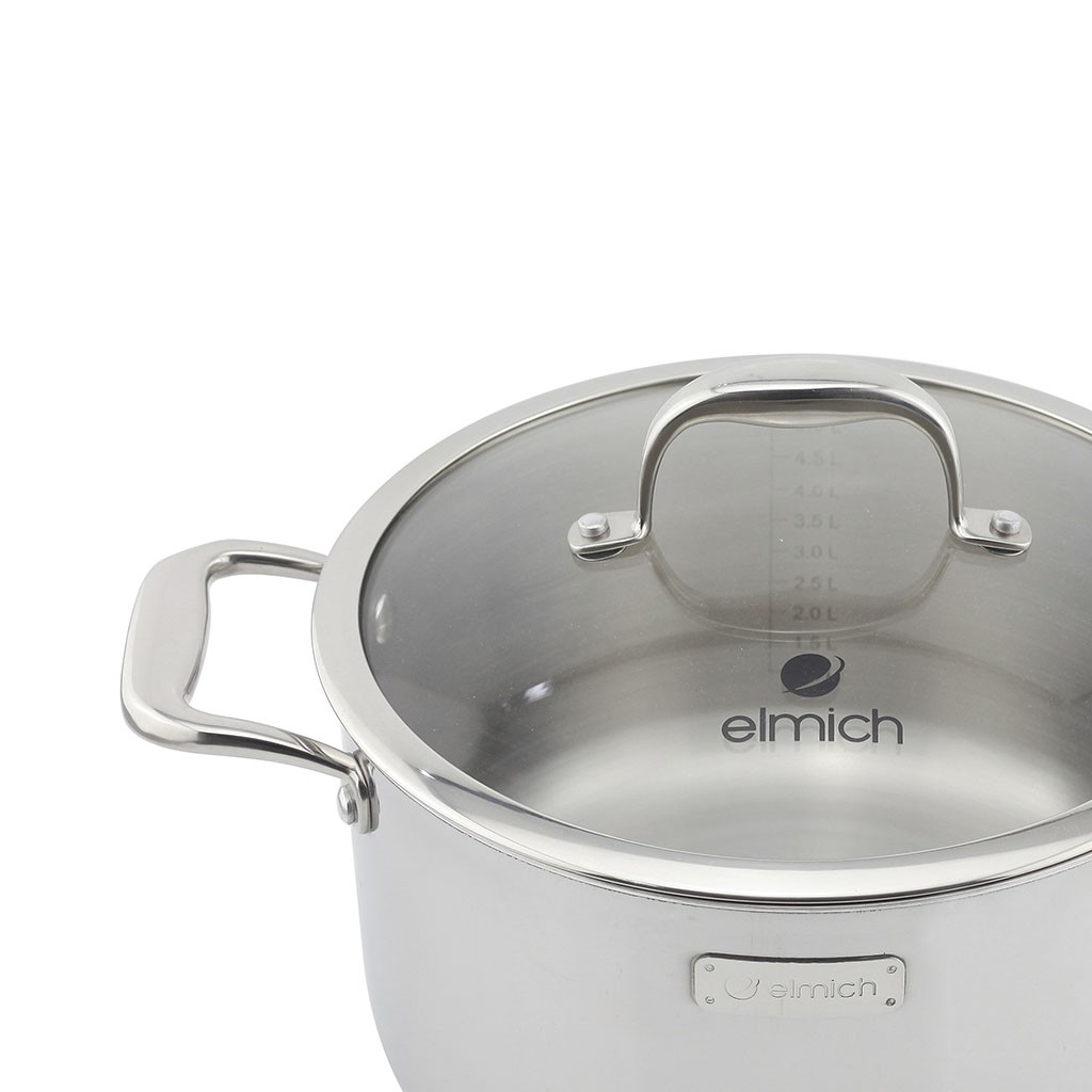 Nồi luộc gà Inox 3 lớp cao cấp đáy liền Emich Tri-max XS EL-3750 đướng kính 28cm - Hàng chính hãng, bảo hành 36 tháng