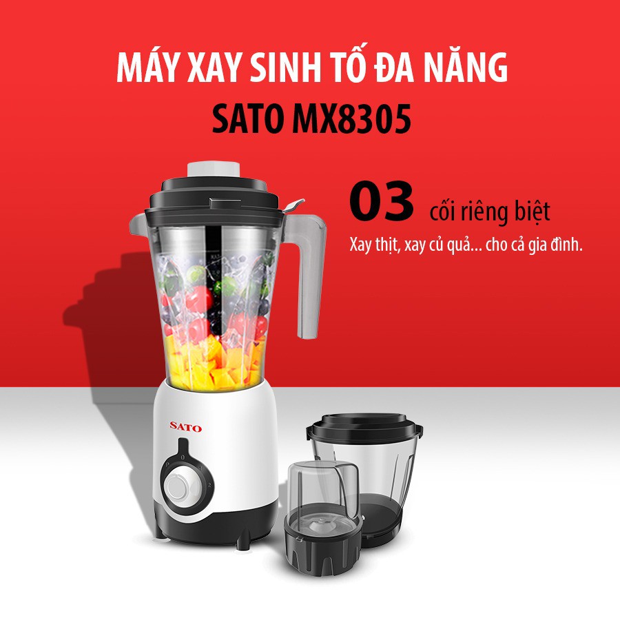 [Mã ELHA22 giảm 6% đơn 300K] Máy xay sinh tố đa năng Việt Nhật SATO MX8305, hàng chính hãng, bền đẹp, giá tốt