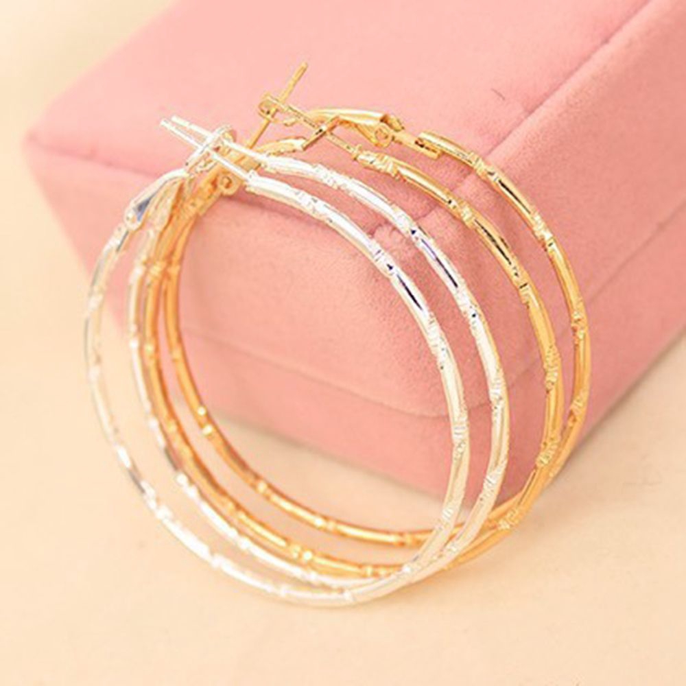 MXMUSTY Sexy Personality Geometric Big Circle Hoop Dangle Earrings Bamboo Joint Style Circle Earrings
