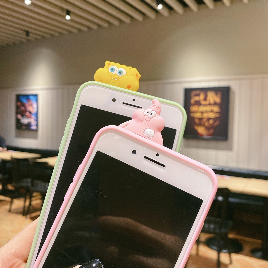 Ốp Lưng In Hình Spongebob + Giá Đỡ + Dây Đeo Cho Oppo Realme C2 A1K C11 C12 C15 7 17 7i 5 5i 5s Reno3 F1Plus R9Plus R9S F3Plus R11 R11Plus R11S R11Splus R17 F11Pro F7