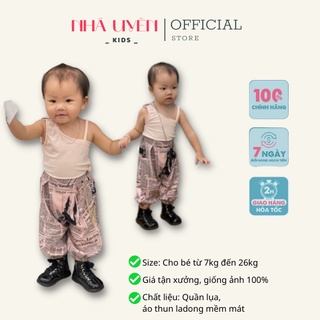 Đồ Bộ Bé Gái Quần Alibaba Áo Lệch Vai [⚡Ảnh Thật⚡] Hàng Thiết Kế Cho Bé Gái 1 Tuổi Đến 8 Tuổi Nhã Uyên Kids BK013
