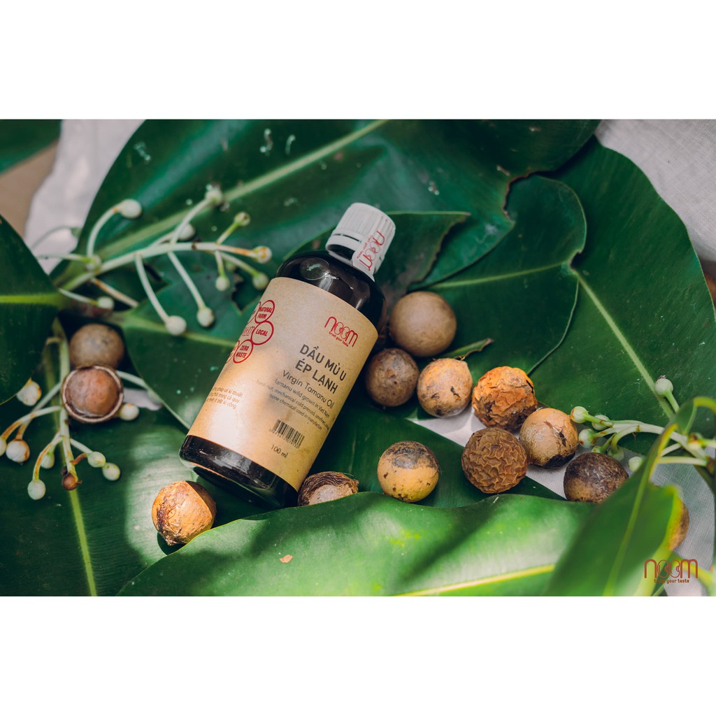 (Tặng 5 nụ thảo dược xông nhà Vietket) Dầu mù u ép lạnh Noom (tamanu oil) làm lành các vết sẹo, phỏng, mẩn ngứa và mụn