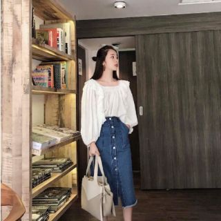 Chân váy jeans dài