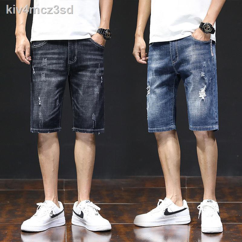 quần lót nữquần đen✕♧quần short denim mỏng mùa hè nam phong cách Hàn Quốc xu hướng rộng mặc ngoài năm điểm thương