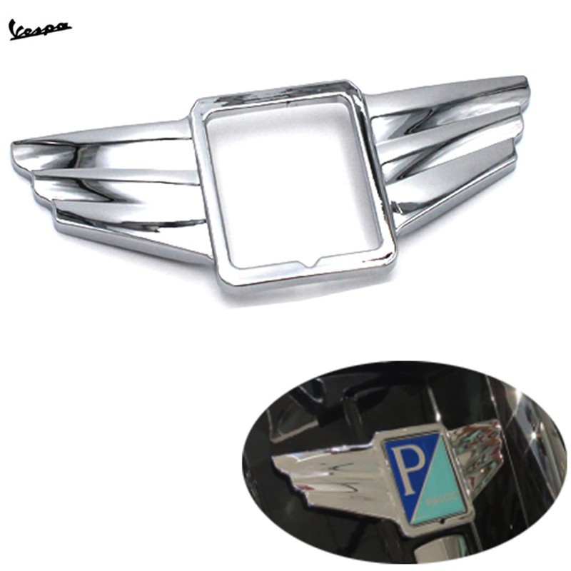 Viền ốp logo dạng cánh mạ crom cao cấp cho Piaggio Vespa GTS300 GTS300 Super LX150 LXV150 Primavera 150 Sprint 150 S150