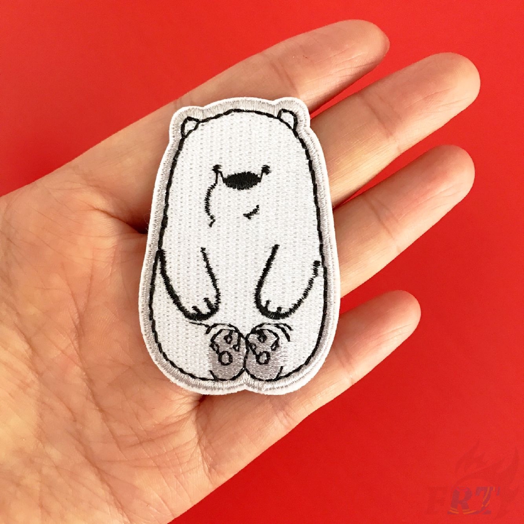 Sticker ủi thêu hình gấu trúc dễ thương